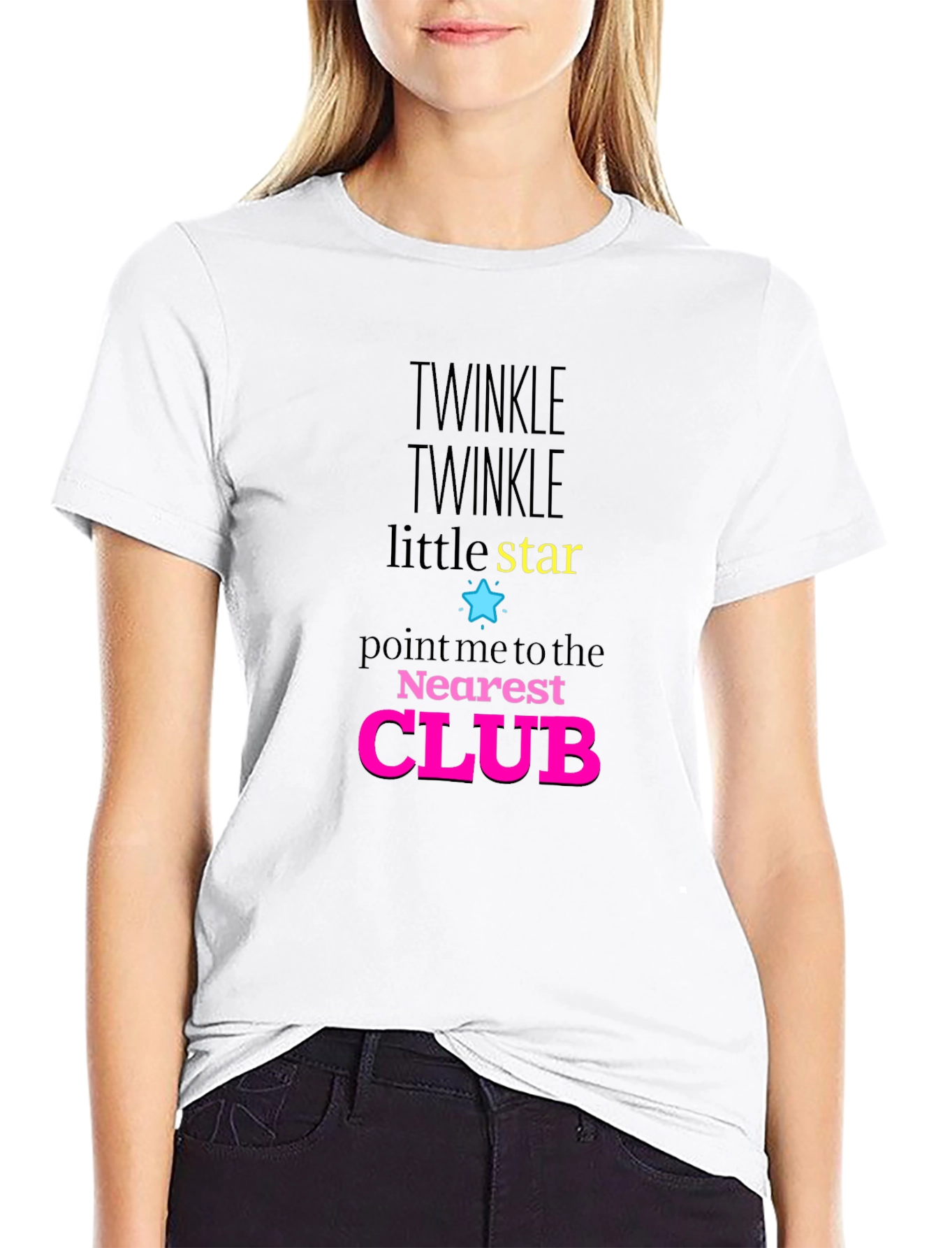 Twinkle Little Star Club Novelty Graphic T-Shirt