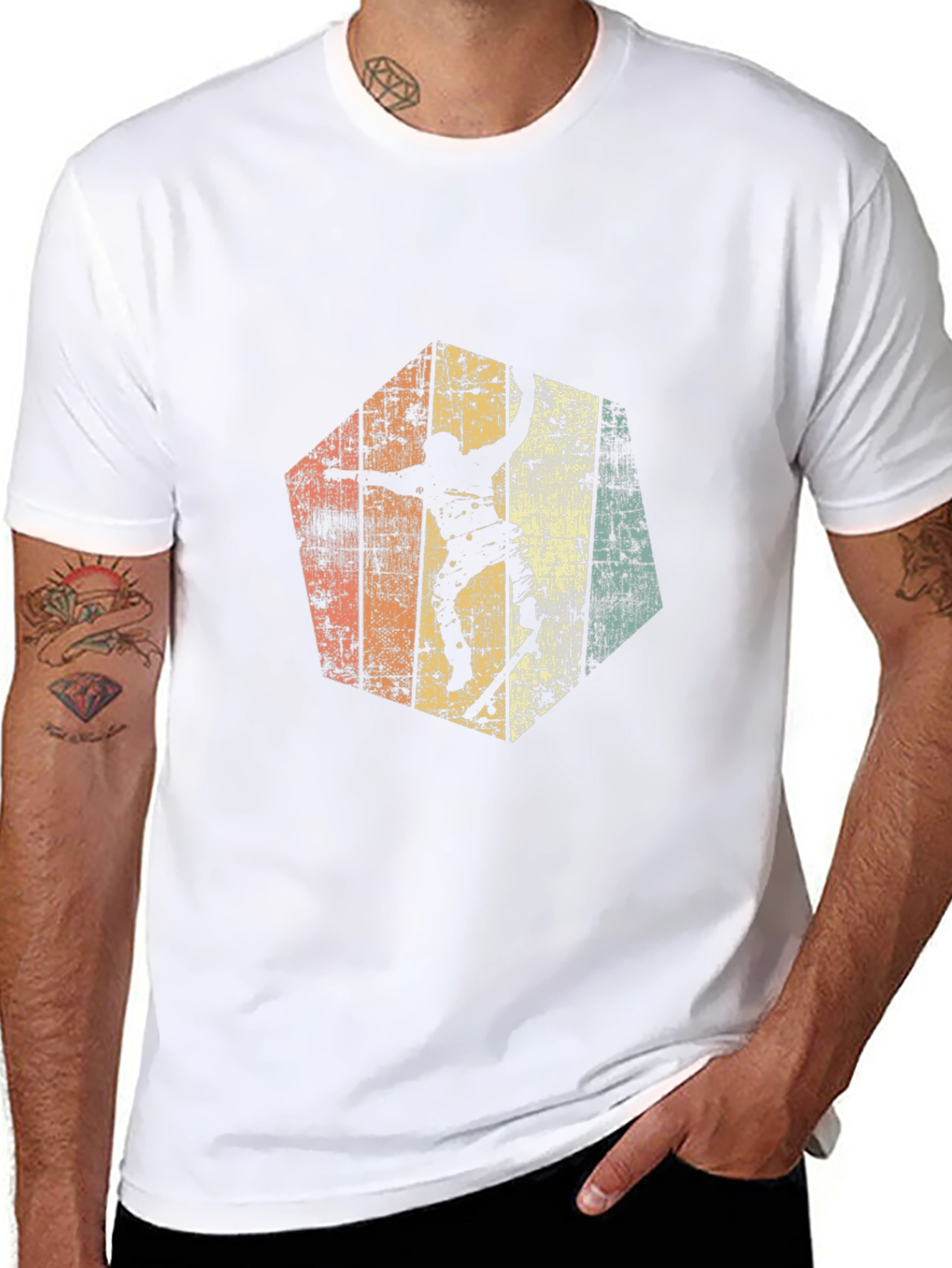 Retro Skateboarder Graphic Tee - Black