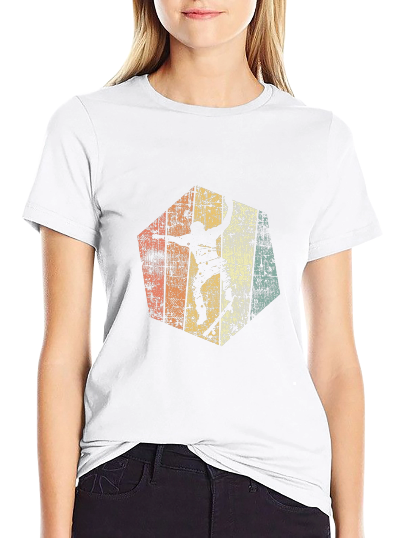 Retro Skateboarder Graphic Tee - Black