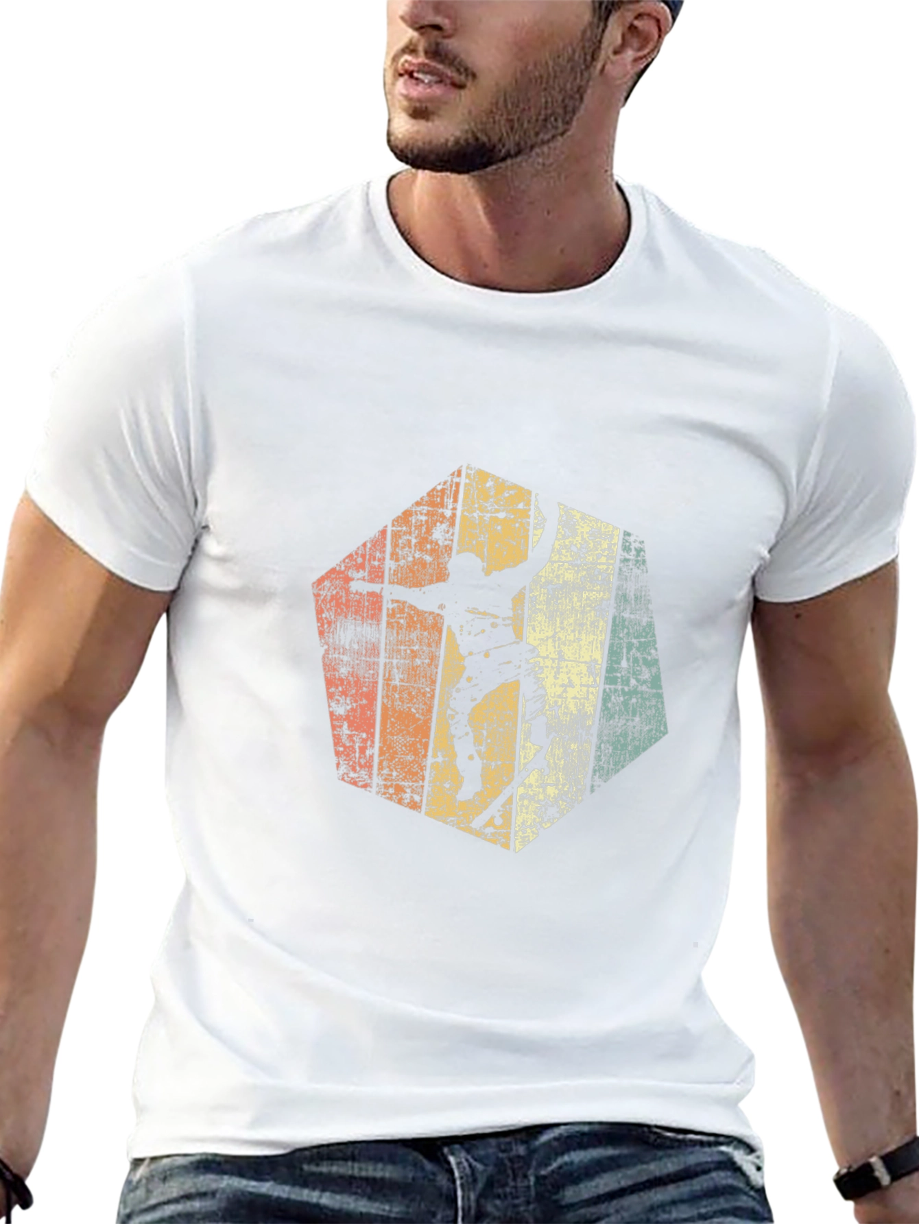 Retro Skateboarder Graphic Tee - Black