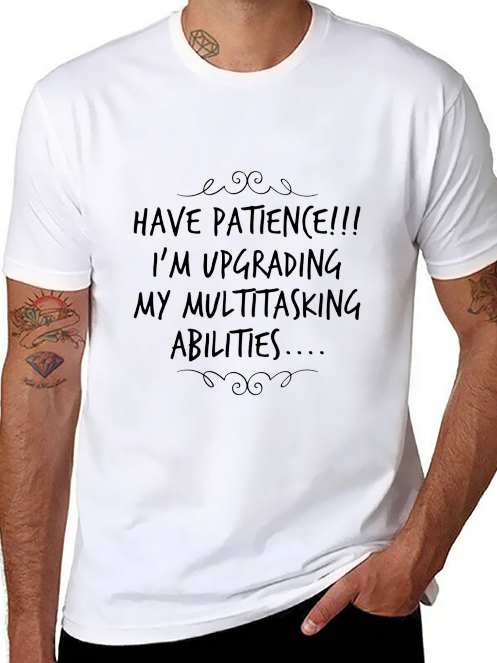 Patience Upgrade Mens Black Graphic Tee