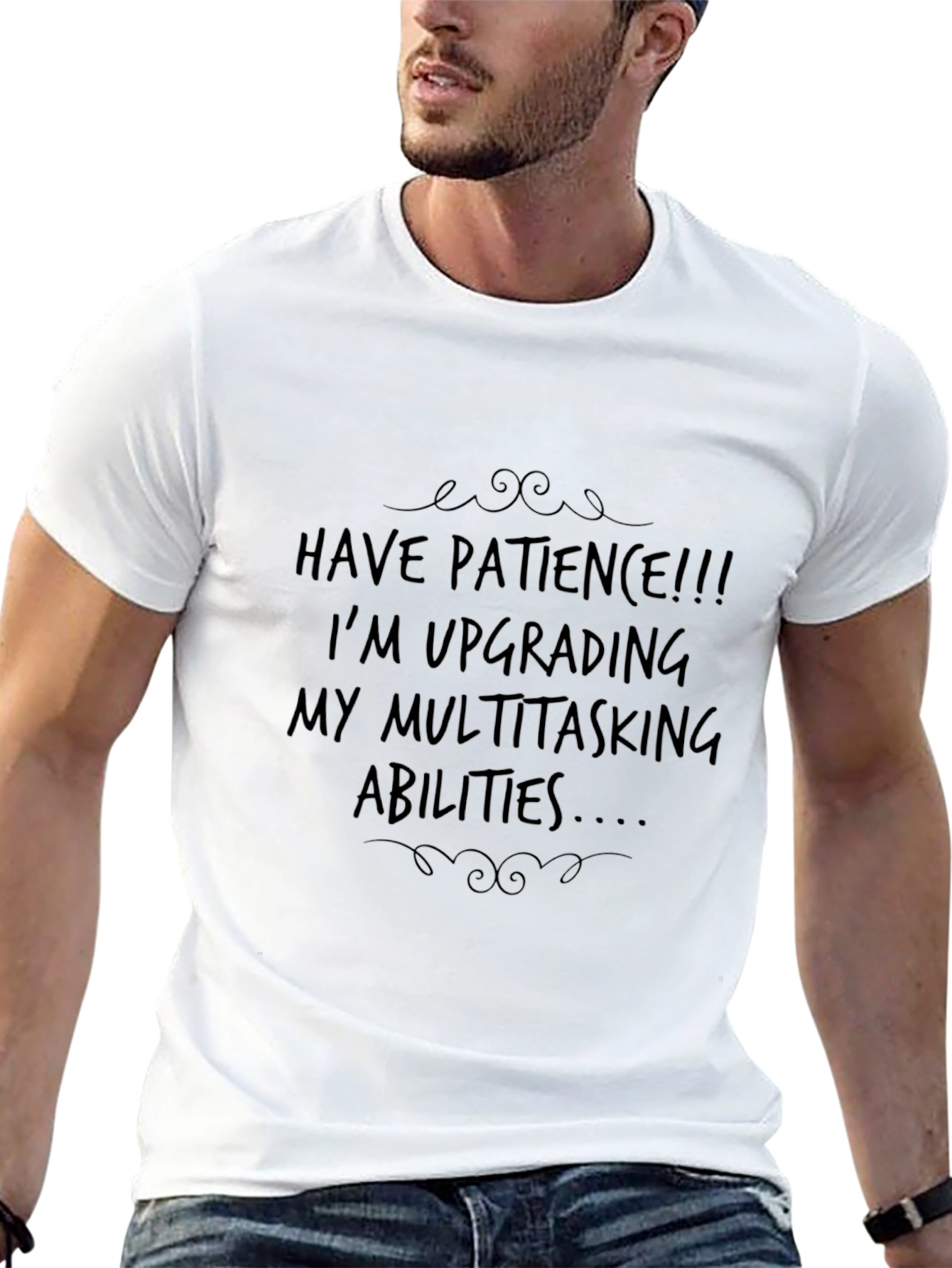 Patience Upgrade Mens Black Graphic Tee