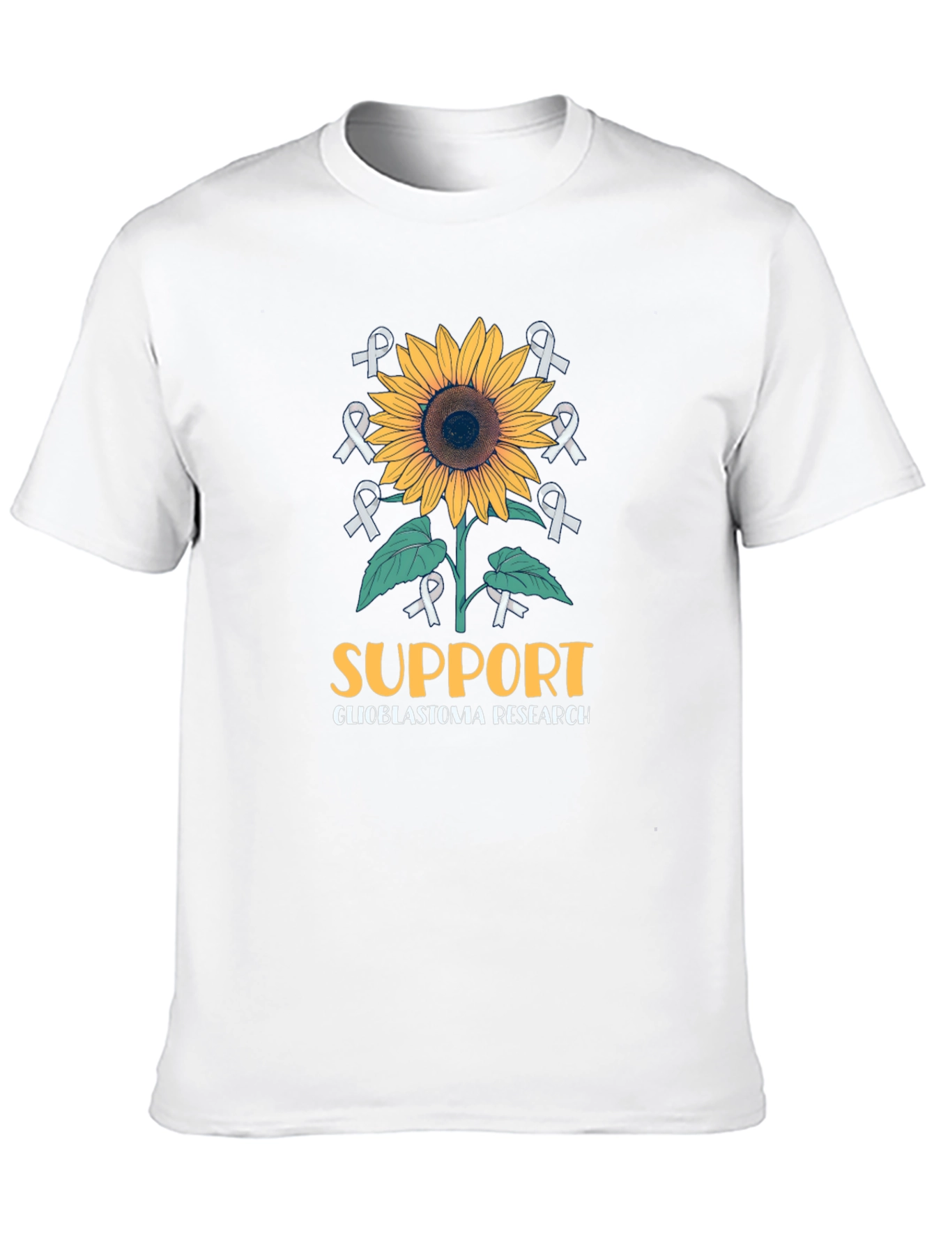Glioblastoma Research Support Sunflower T-Shirt