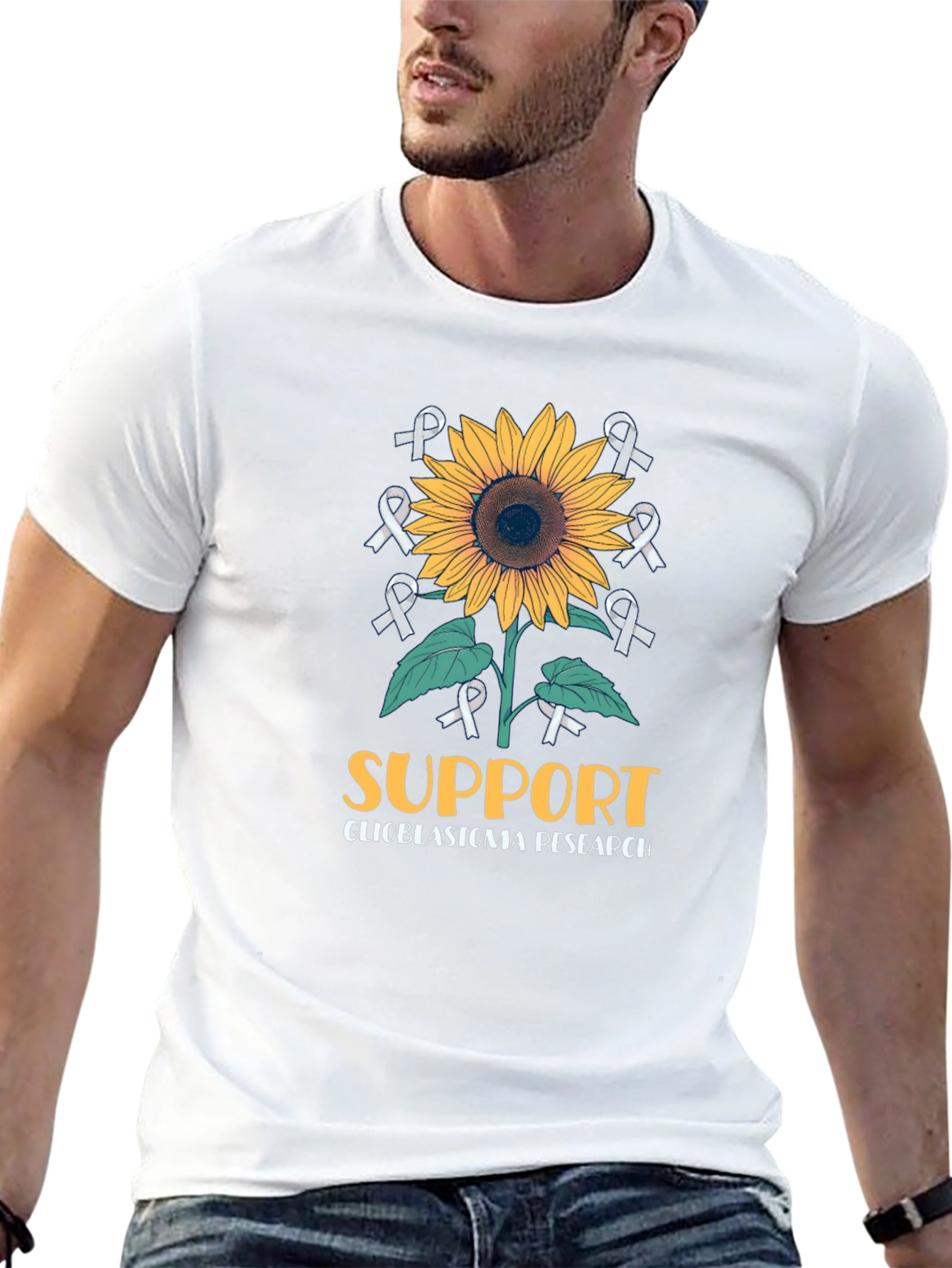 Glioblastoma Research Support Sunflower T-Shirt