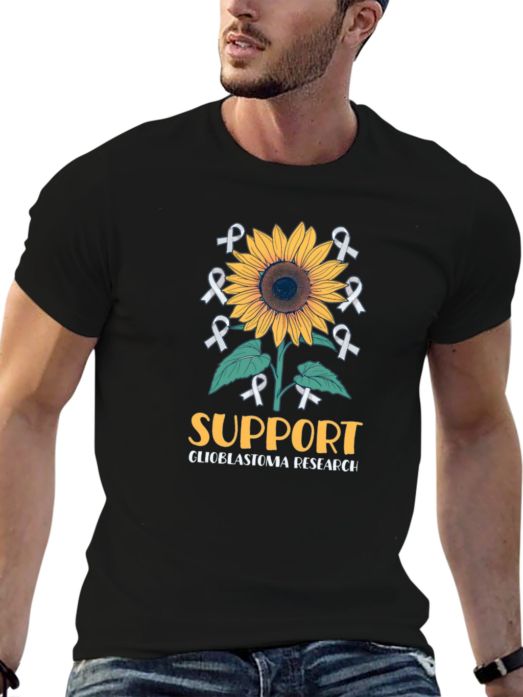 Glioblastoma Research Support Sunflower T-Shirt