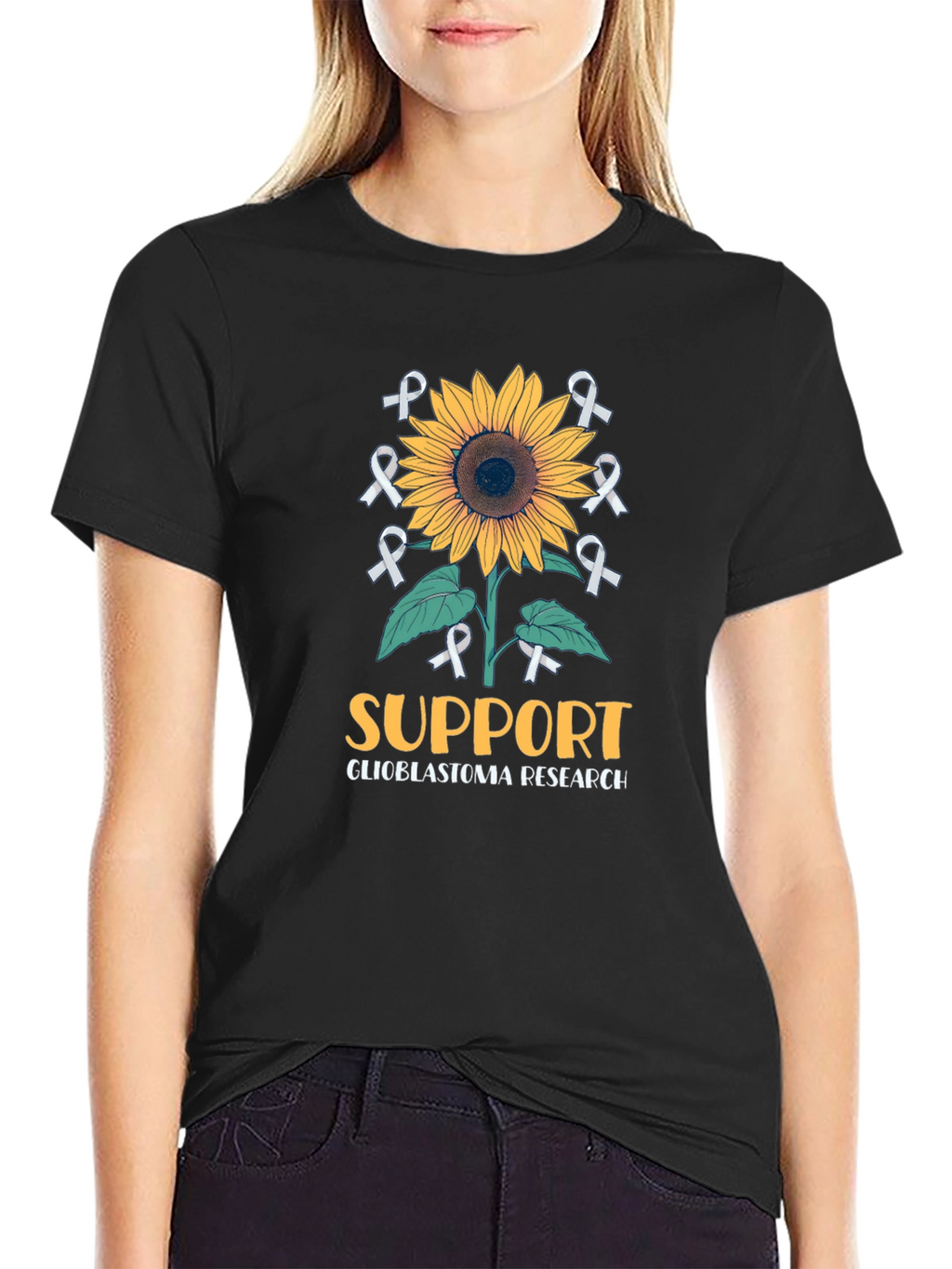 Glioblastoma Research Support Sunflower T-Shirt