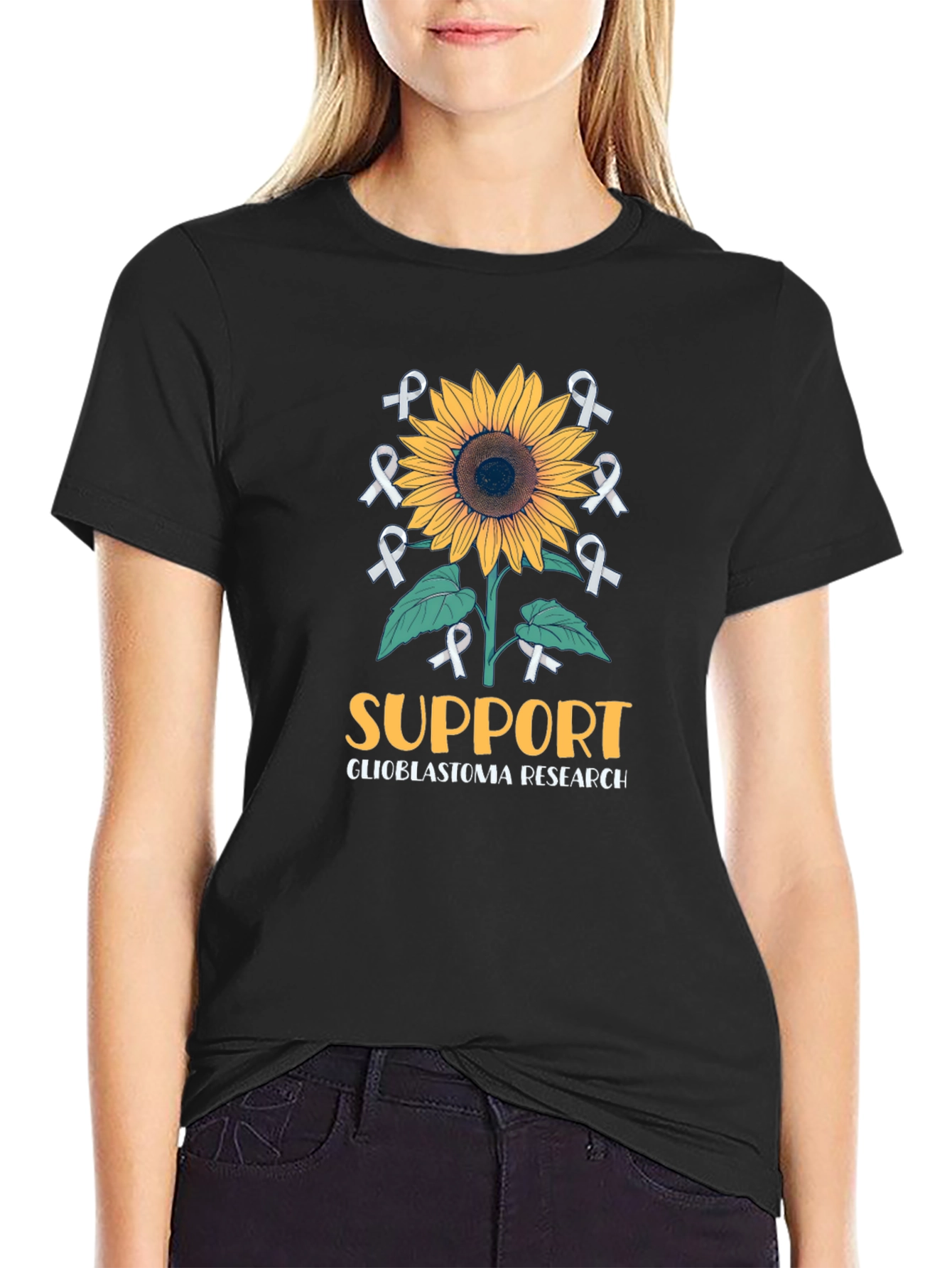 Glioblastoma Research Support Sunflower T-Shirt