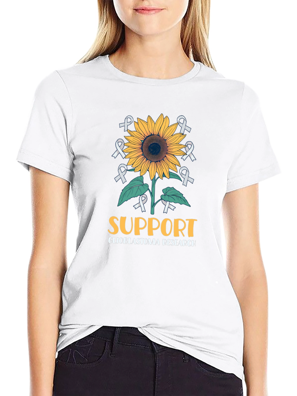 Glioblastoma Research Support Sunflower T-Shirt