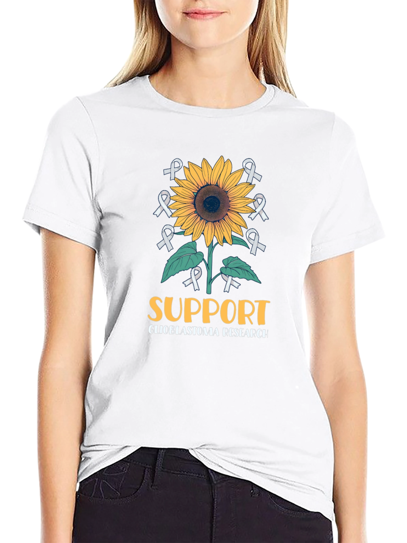 Glioblastoma Research Support Sunflower T-Shirt