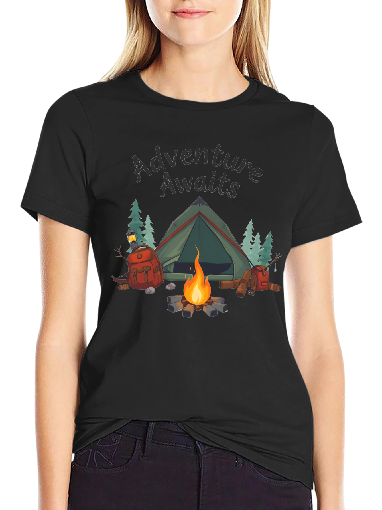 Adventure Awaits Camping Graphic T-Shirt