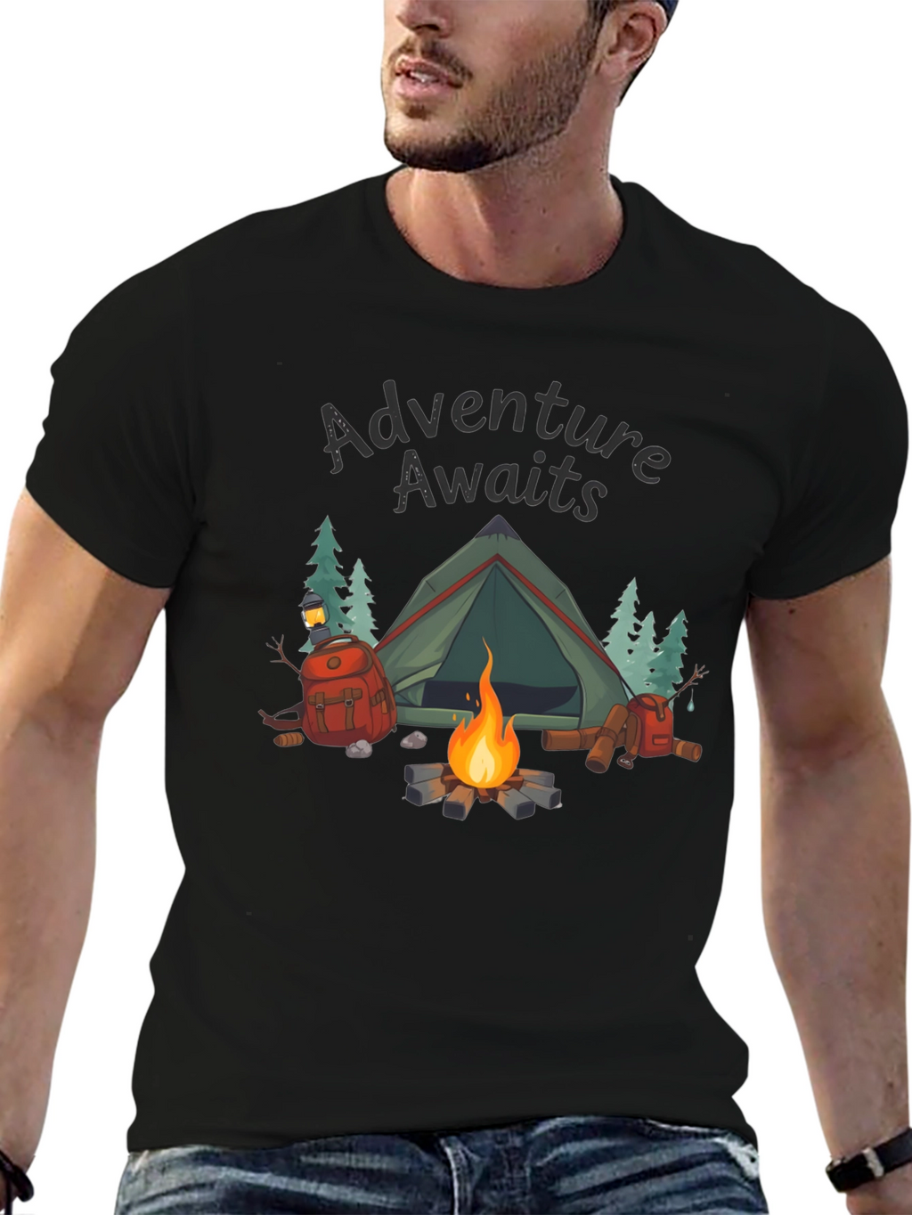 Adventure Awaits Camping Graphic T-Shirt