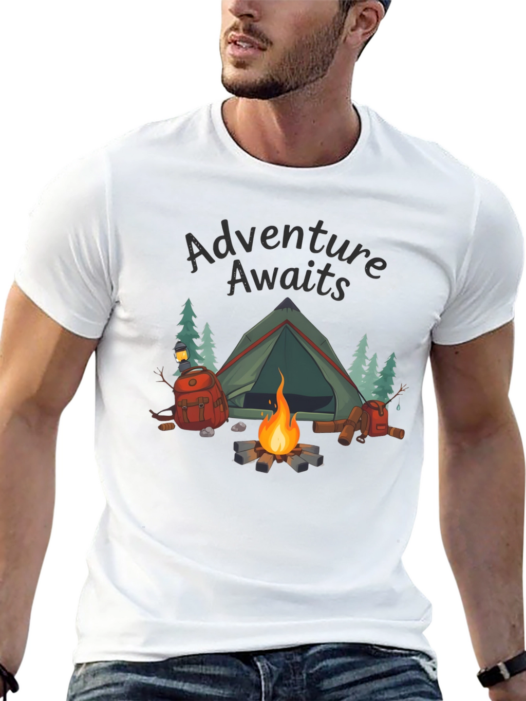 Adventure Awaits Camping Graphic T-Shirt