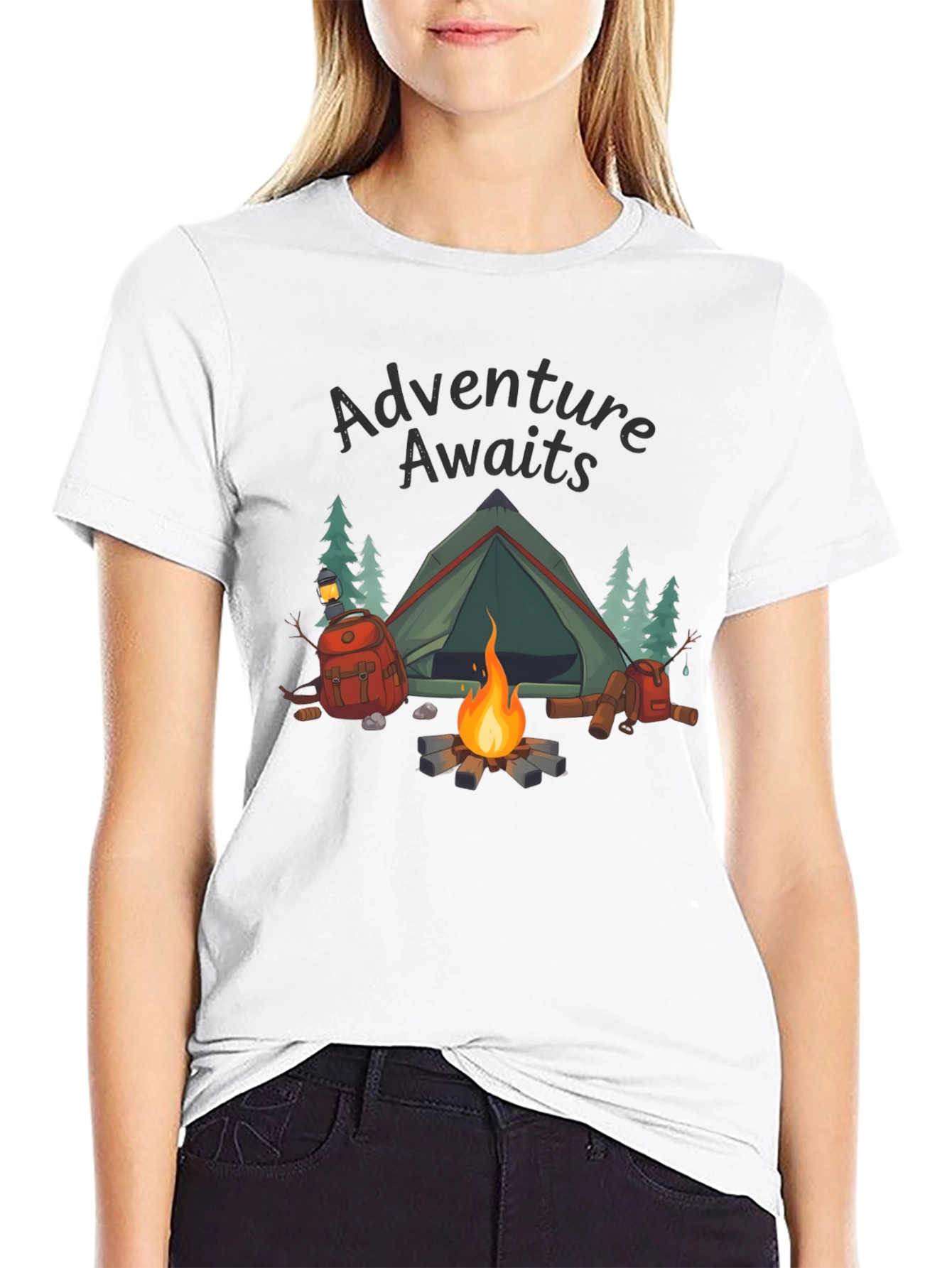 Adventure Awaits Camping Graphic T-Shirt