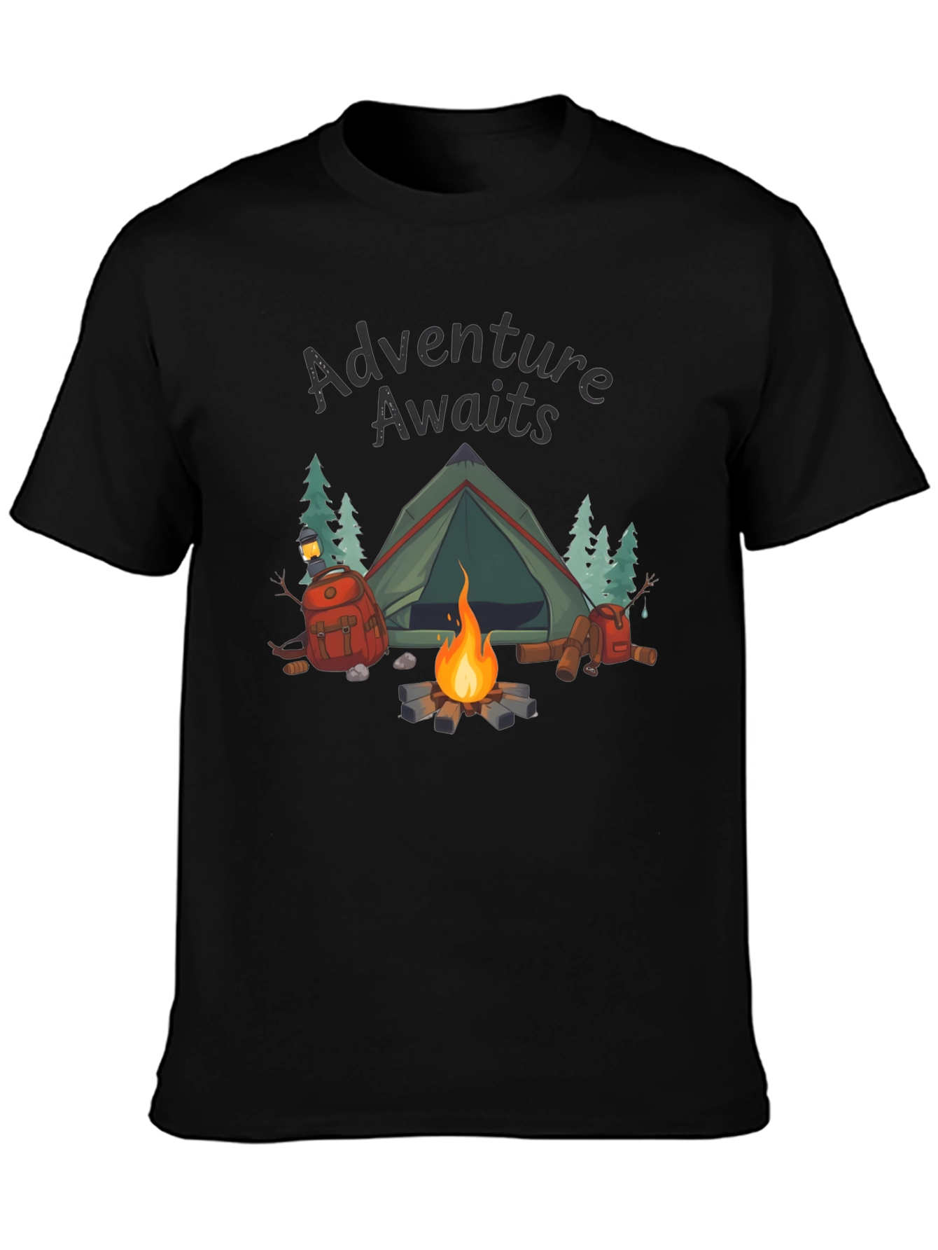 Adventure Awaits Camping Graphic T-Shirt