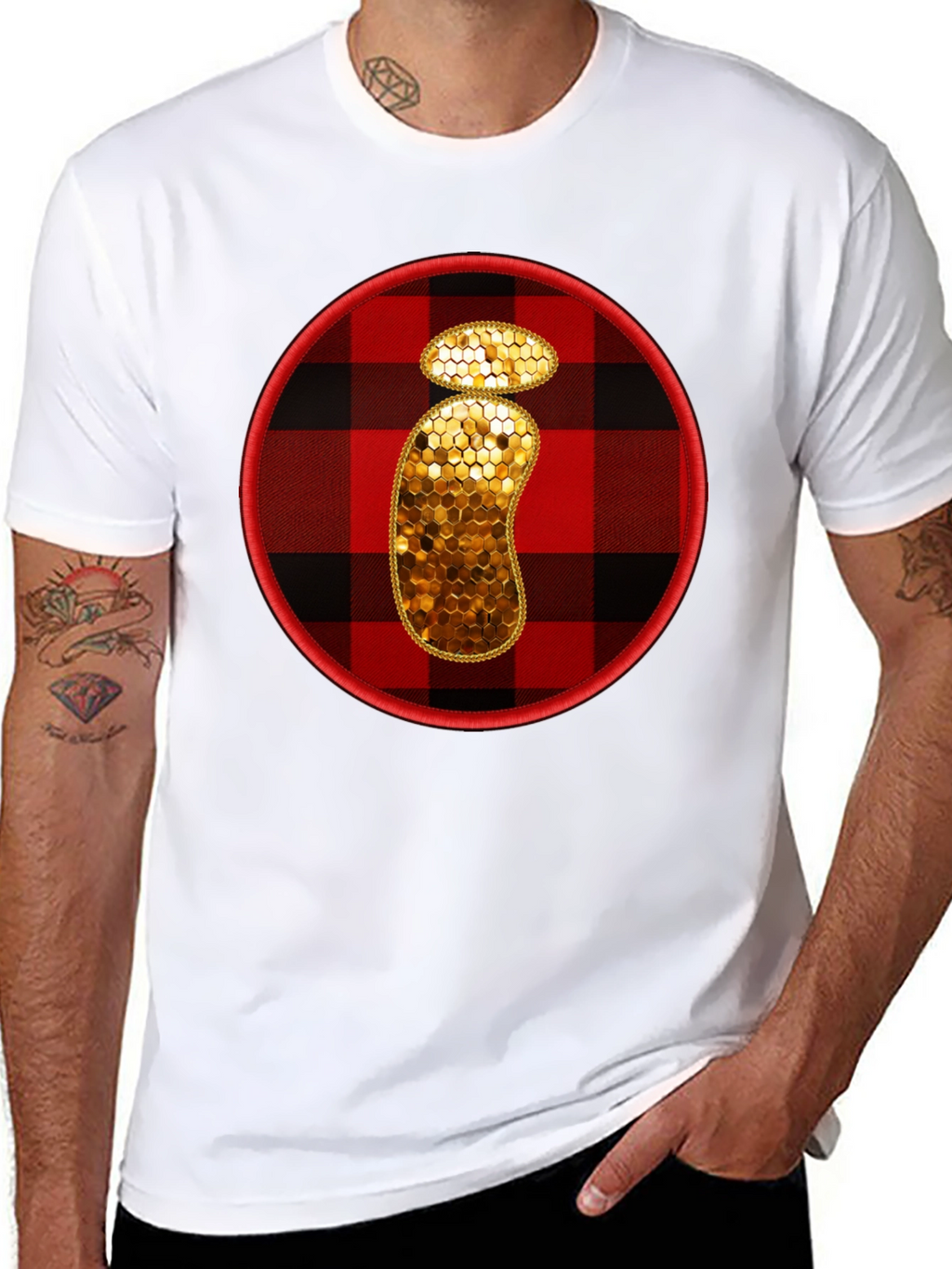 Plaid Letter i Graphic Tee