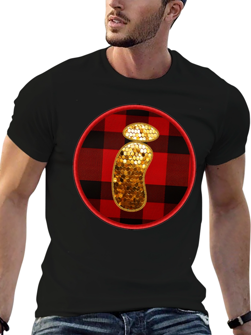 Plaid Letter i Graphic Tee