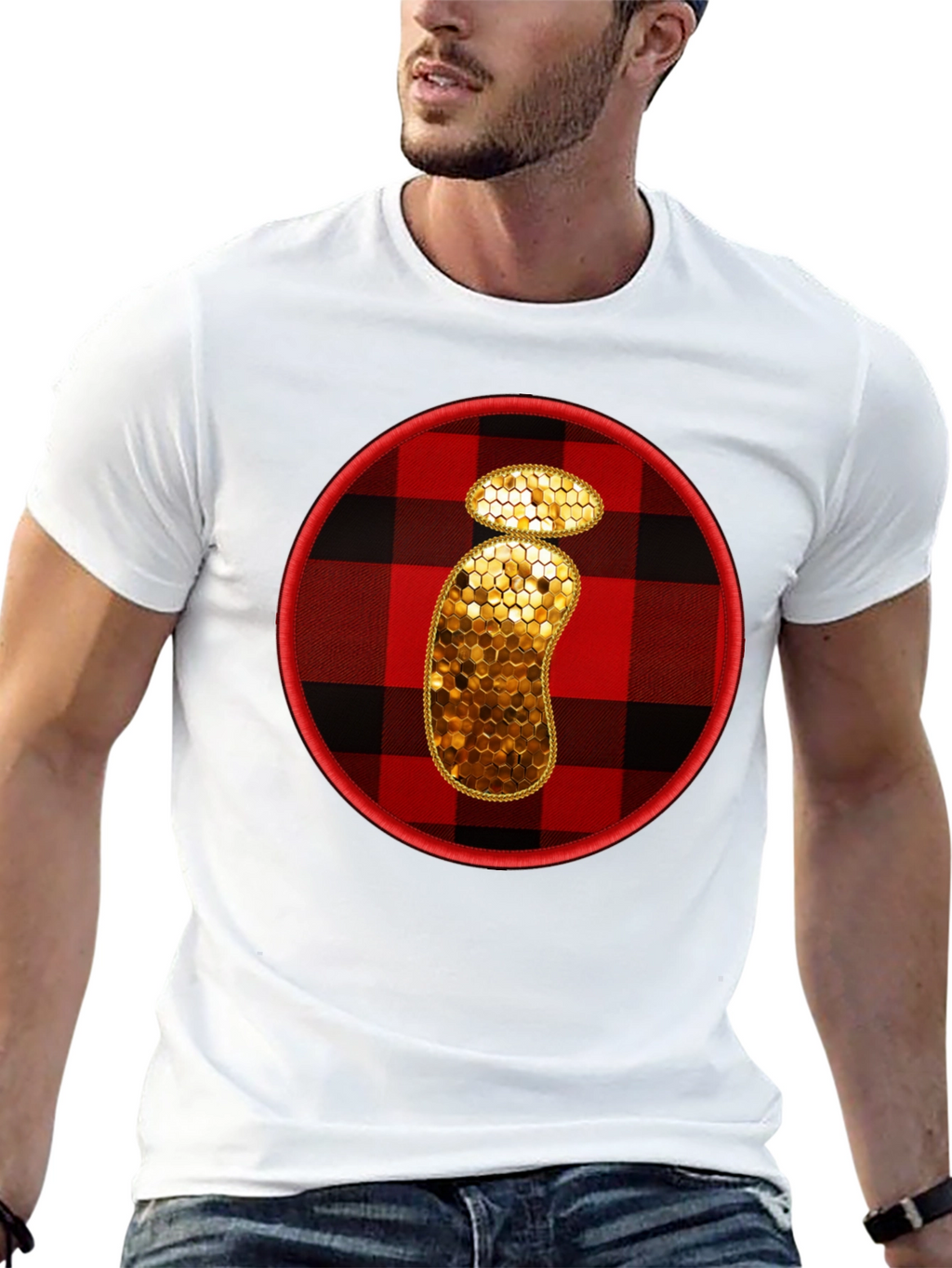 Plaid Letter i Graphic Tee