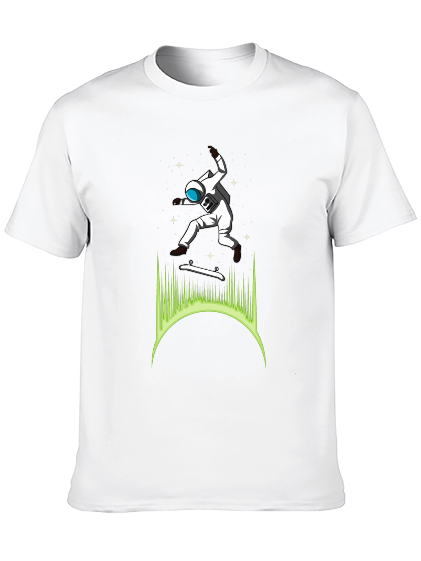 Astronaut Skateboarder Graphic T-Shirt - Cool Space Tee