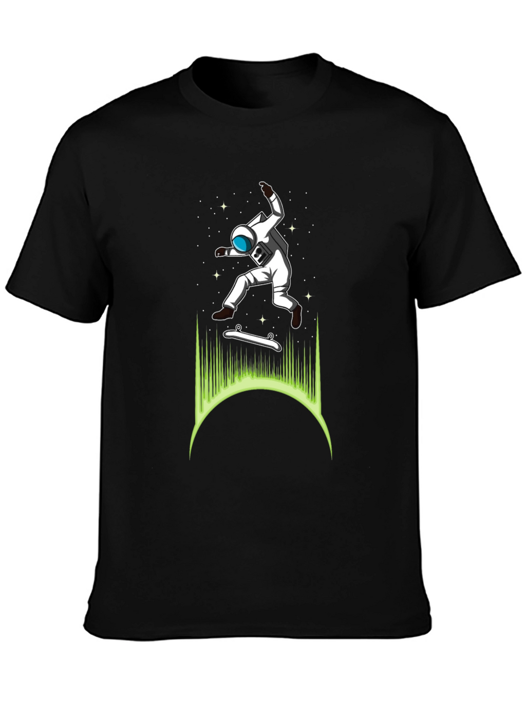 Astronaut Skateboarder Graphic T-Shirt - Cool Space Tee