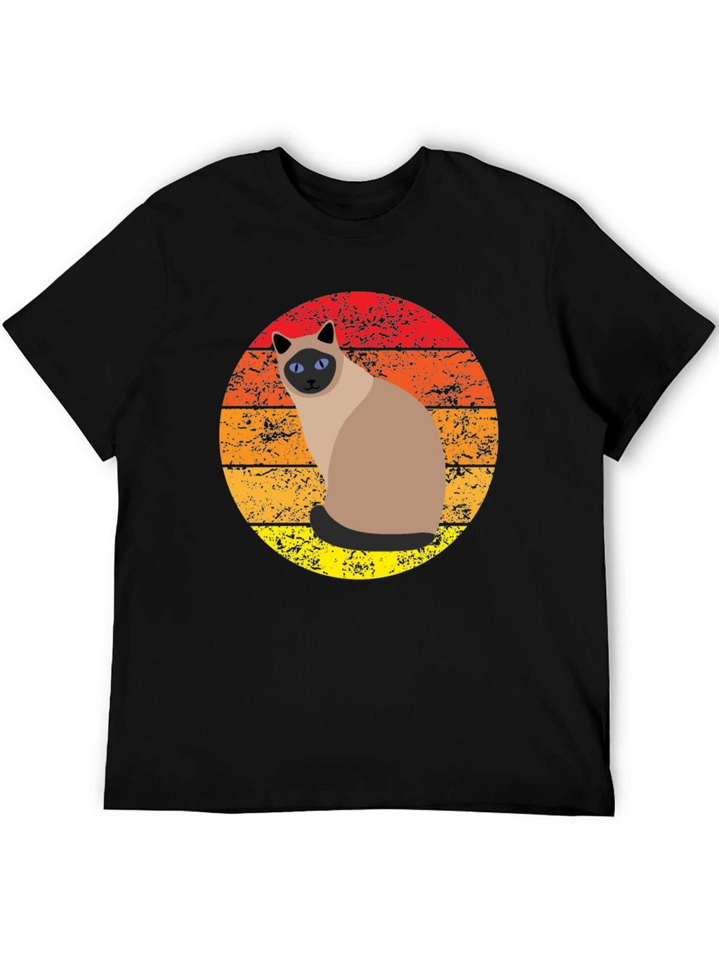 Retro Siamese Cat Sunset Graphic Tee
