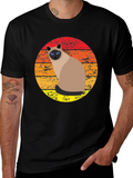 Retro Siamese Cat Sunset Graphic Tee