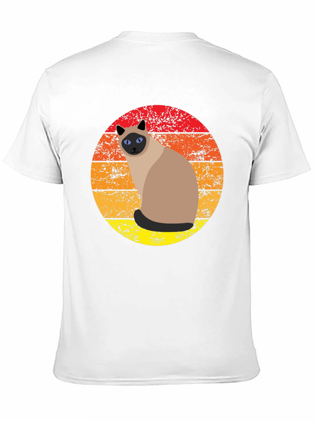 Retro Siamese Cat Sunset Graphic Tee