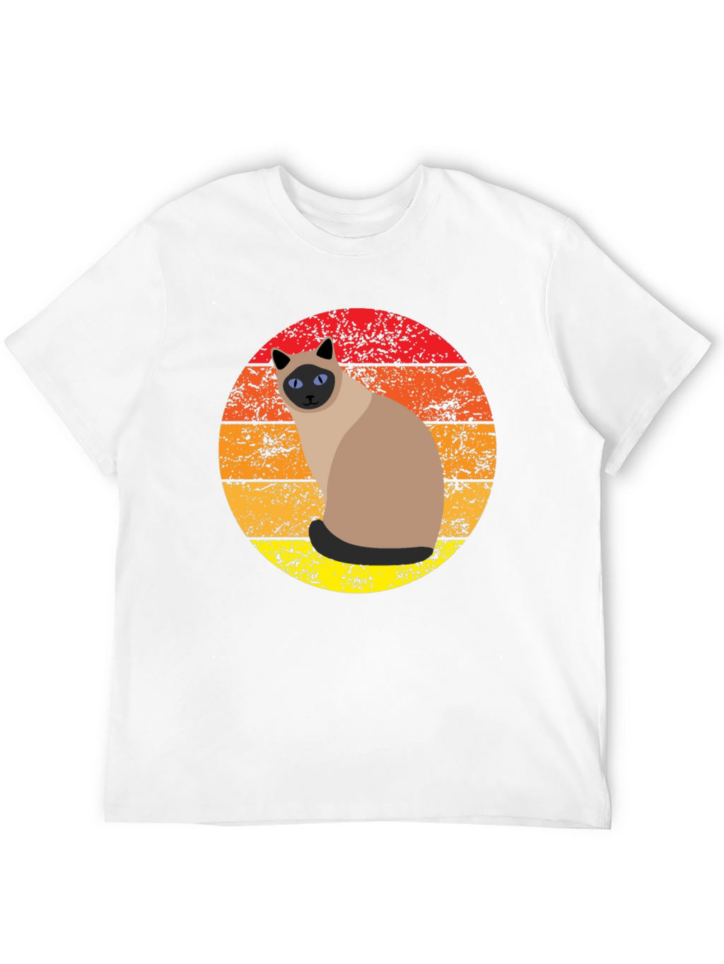 Retro Siamese Cat Sunset Graphic Tee