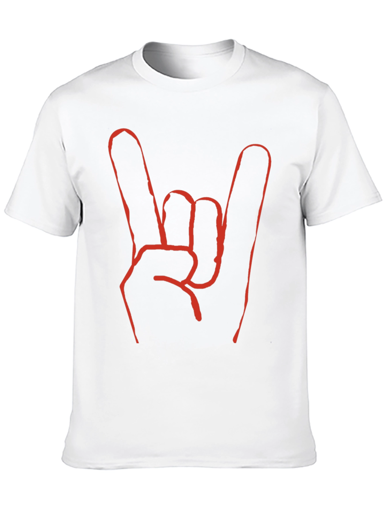 Rock On! Black T-Shirt with Bold Hand Sign Design