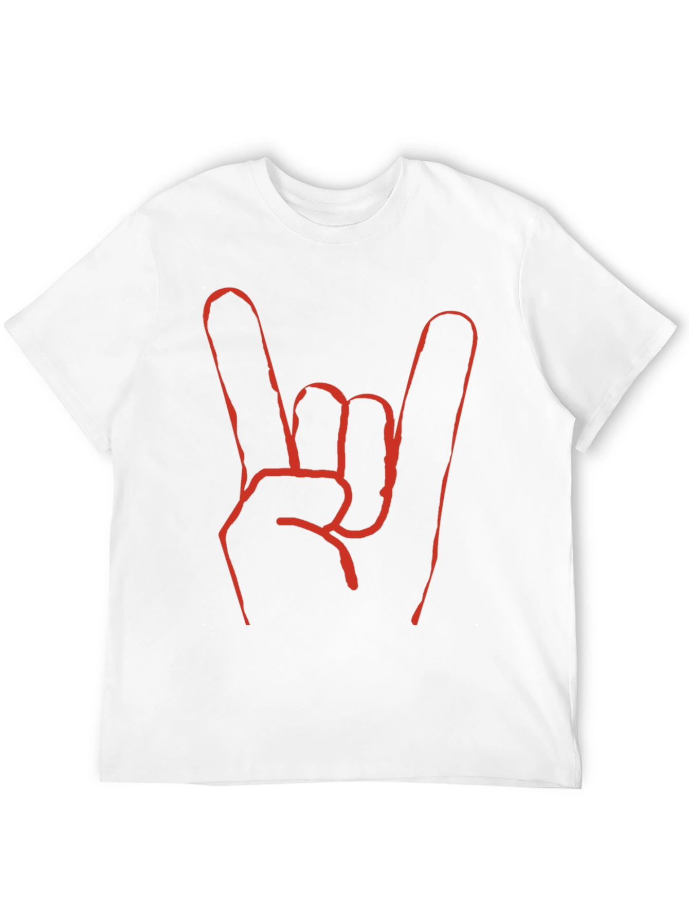 Rock On! Black T-Shirt with Bold Hand Sign Design
