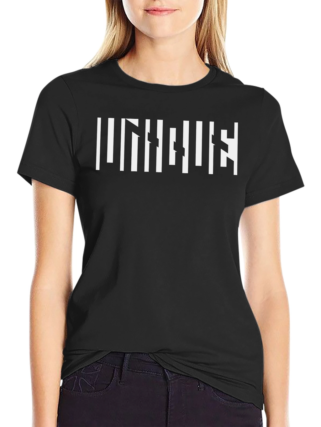 Modern Illusion T-Shirt - Black Crew Neck Tee