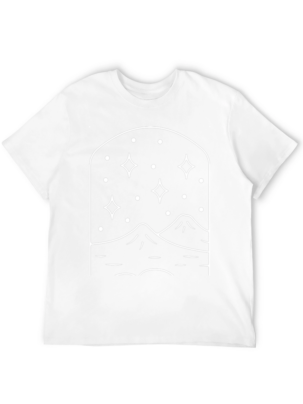 Night Sky Mountain Graphic Tee - Black