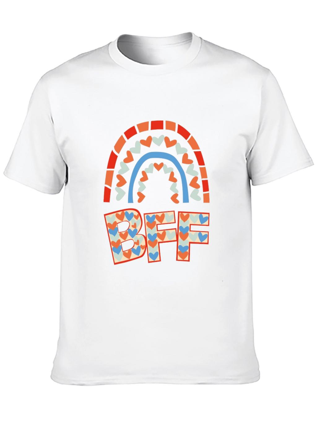 BFF Heart Rainbow Graphic Tee
