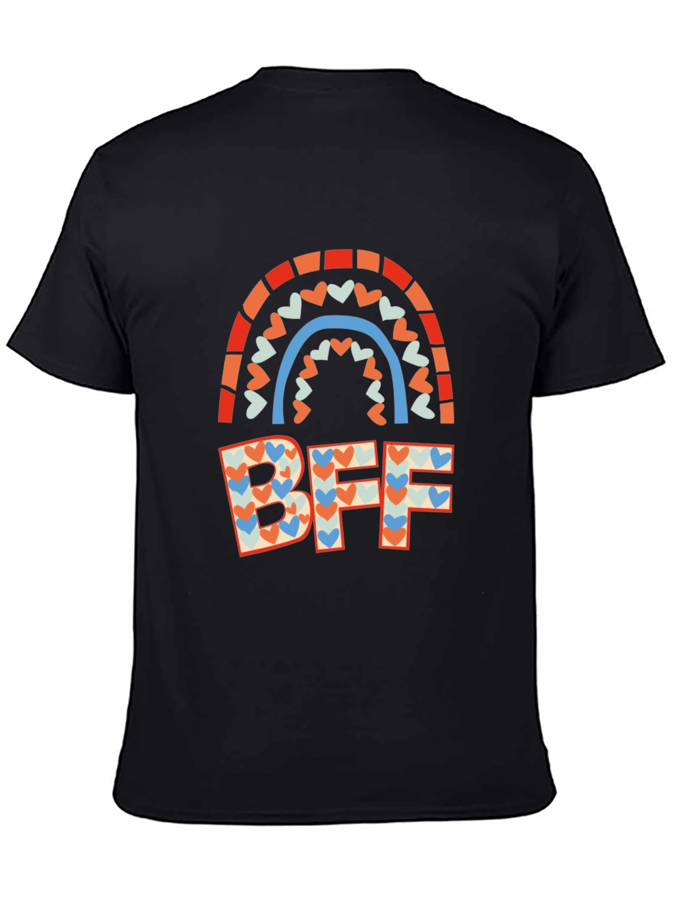 BFF Heart Rainbow Graphic Tee