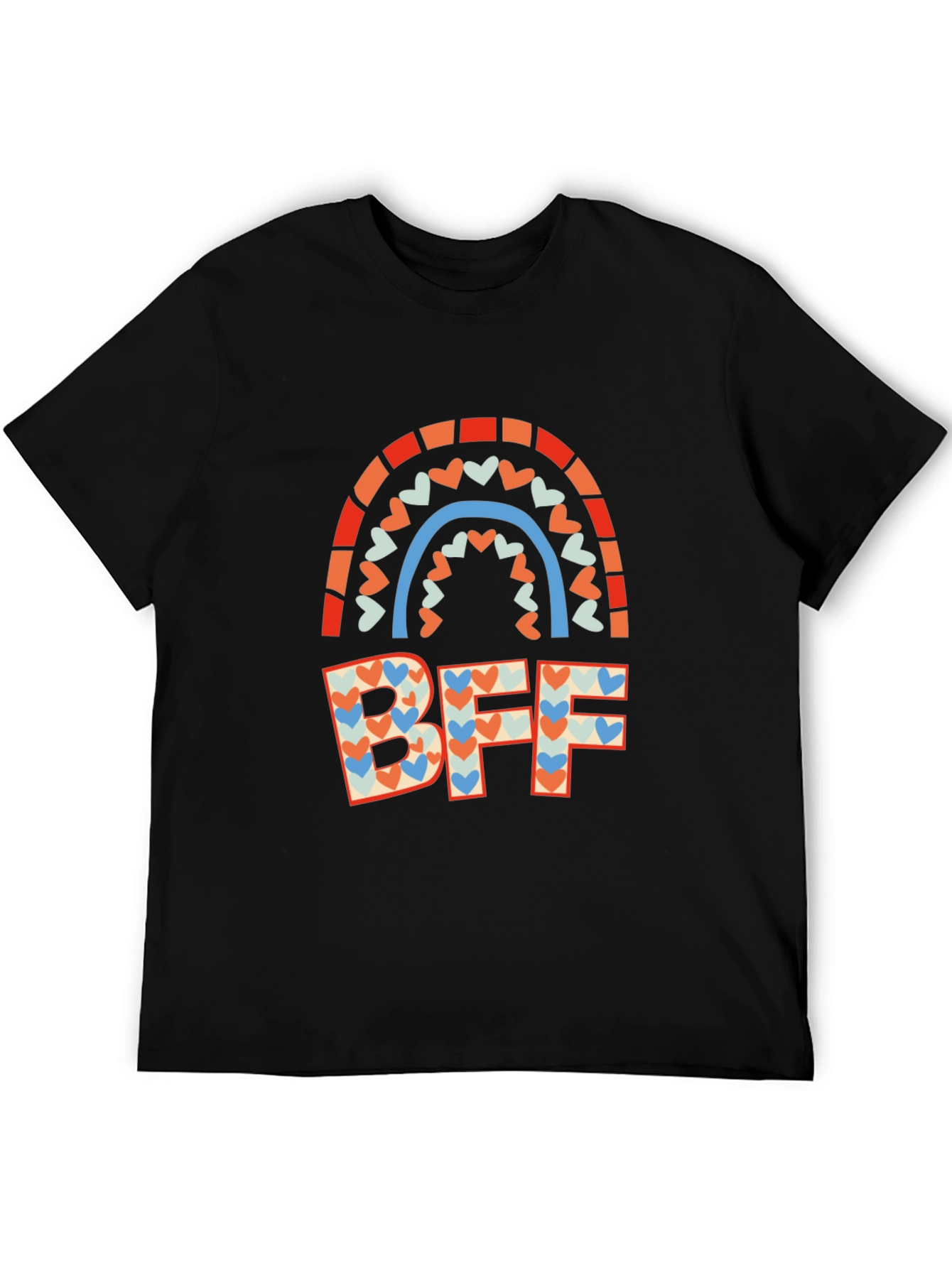 BFF Heart Rainbow Graphic Tee