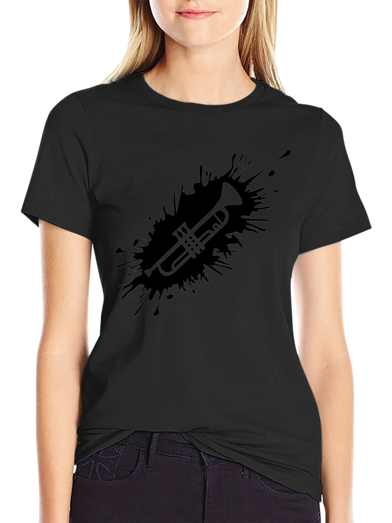 Trumpet Splash Graphic Tee - Stylish Music Lover T-Shirt