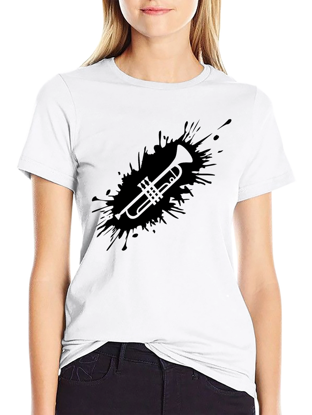 Trumpet Splash Graphic Tee - Stylish Music Lover T-Shirt