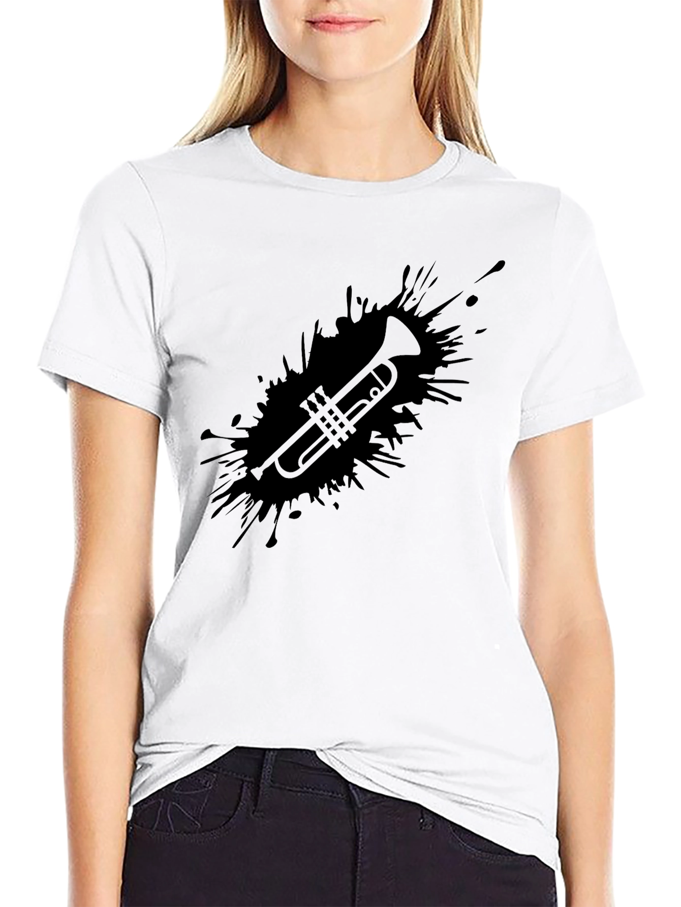 Trumpet Splash Graphic Tee - Stylish Music Lover T-Shirt