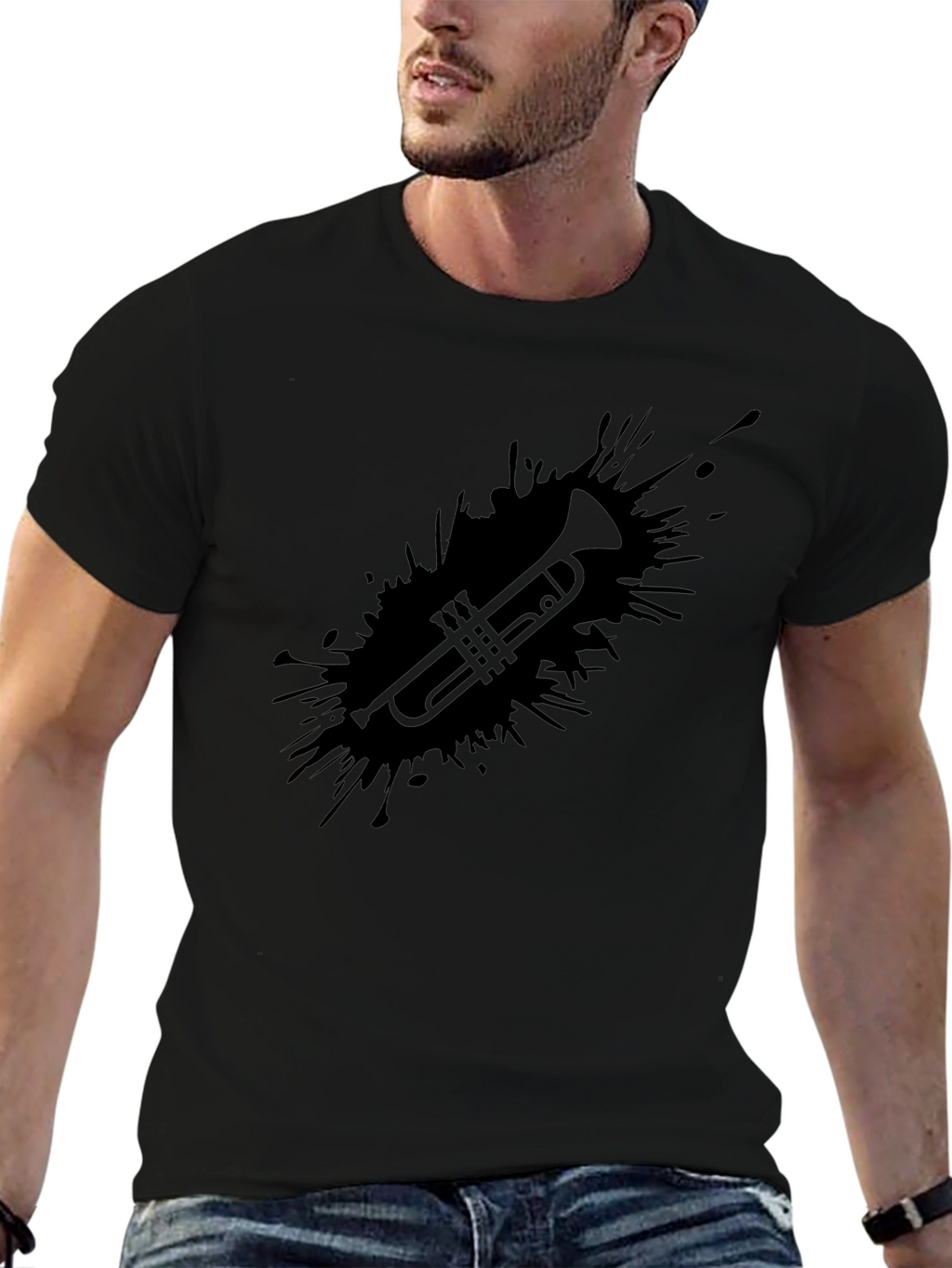 Trumpet Splash Graphic Tee - Stylish Music Lover T-Shirt
