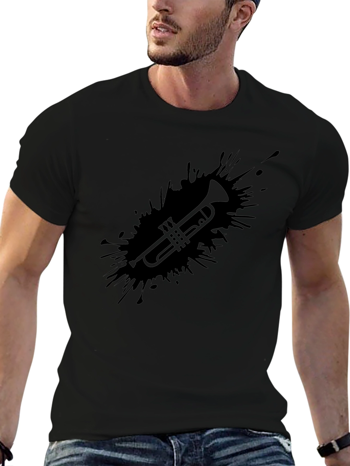 Trumpet Splash Graphic Tee - Stylish Music Lover T-Shirt