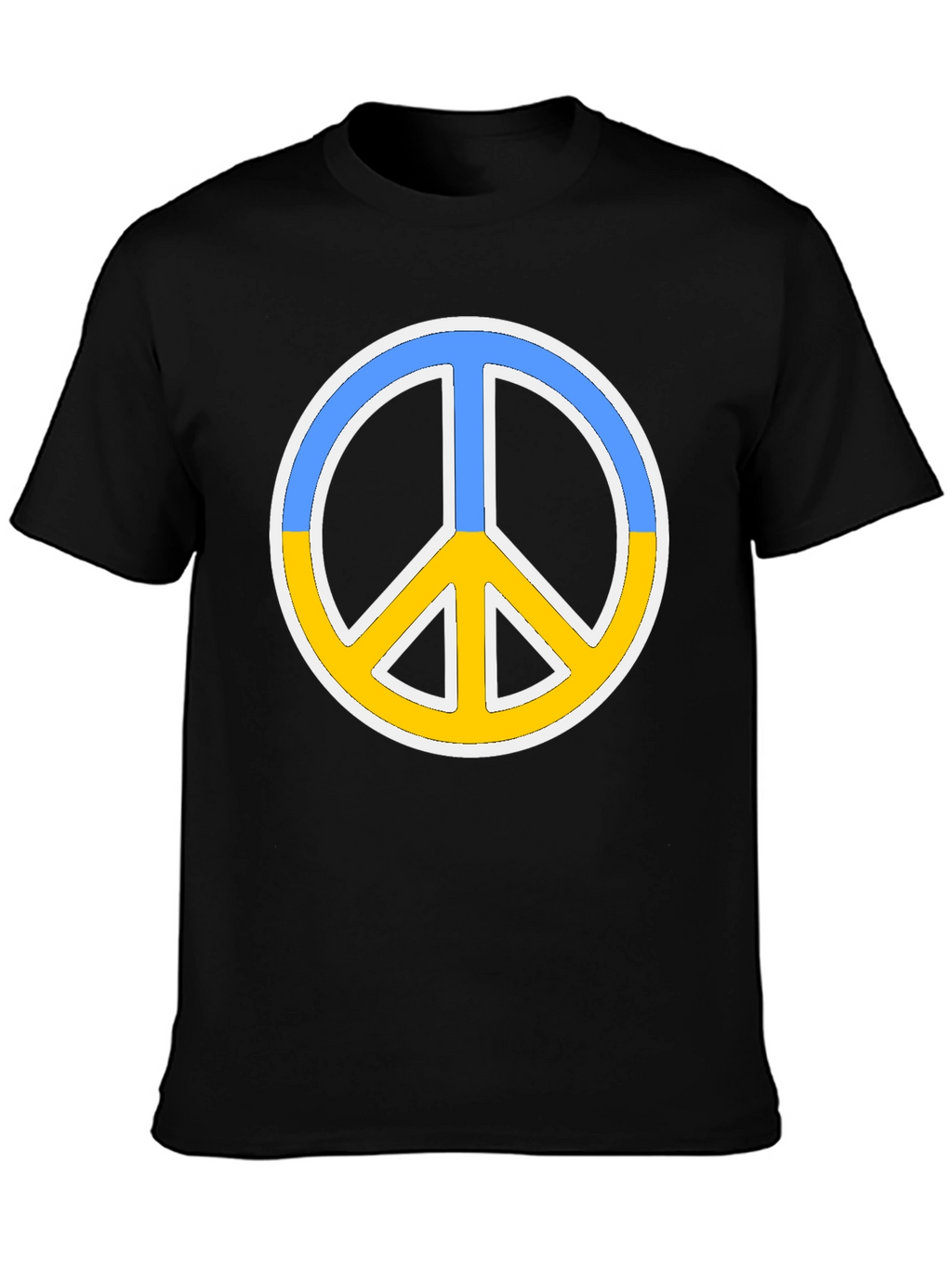 Ukraine Peace Sign Black T-Shirt