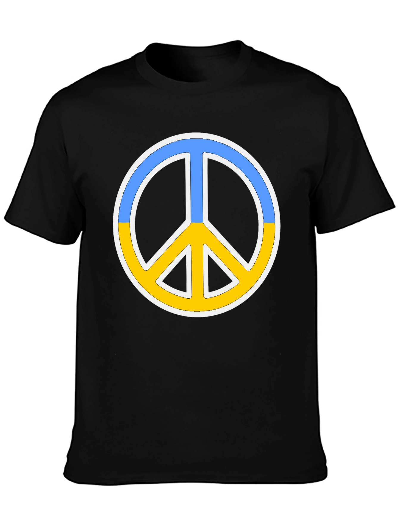 Ukraine Peace Sign Black T-Shirt
