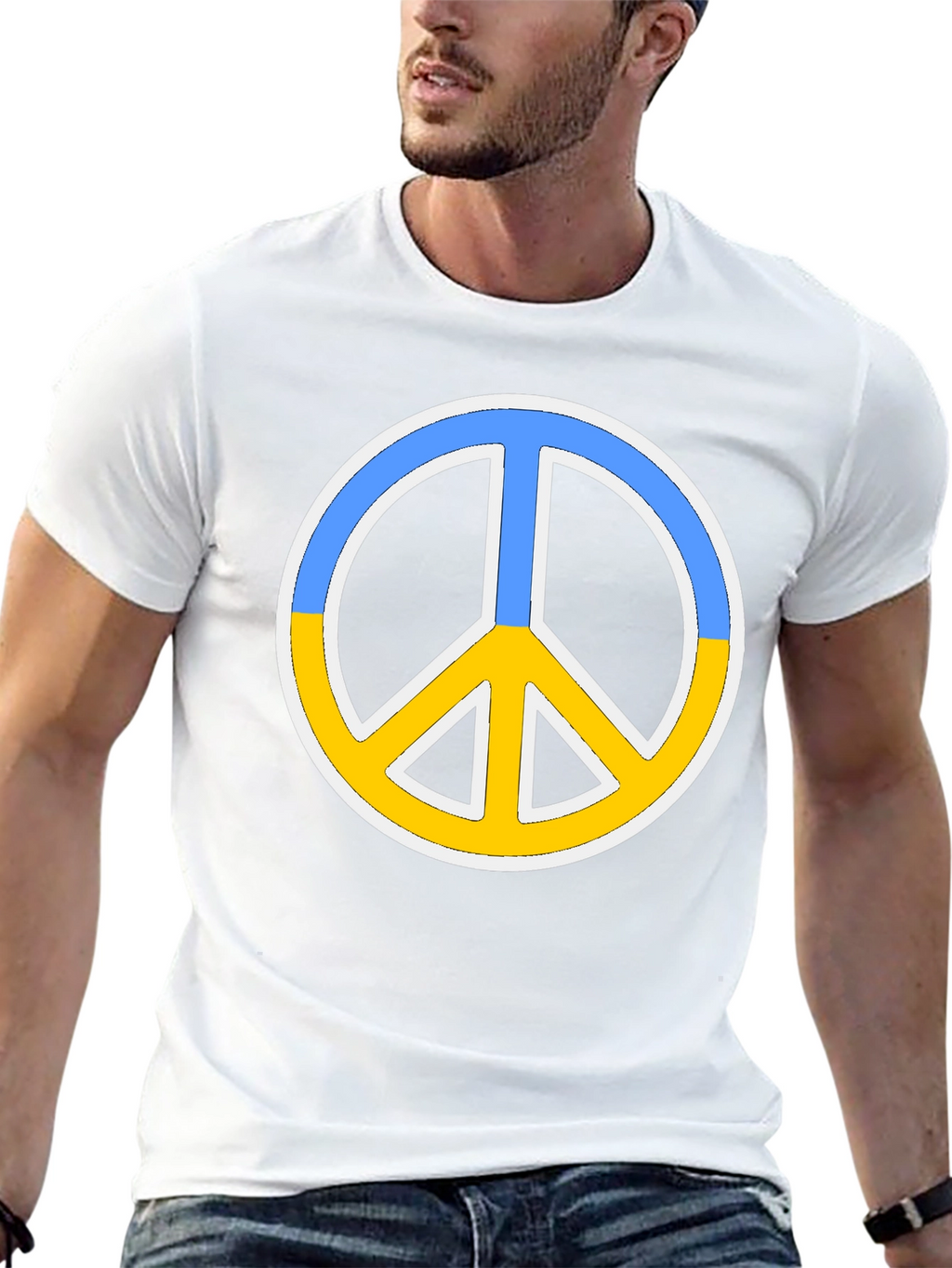 Ukraine Peace Sign Black T-Shirt