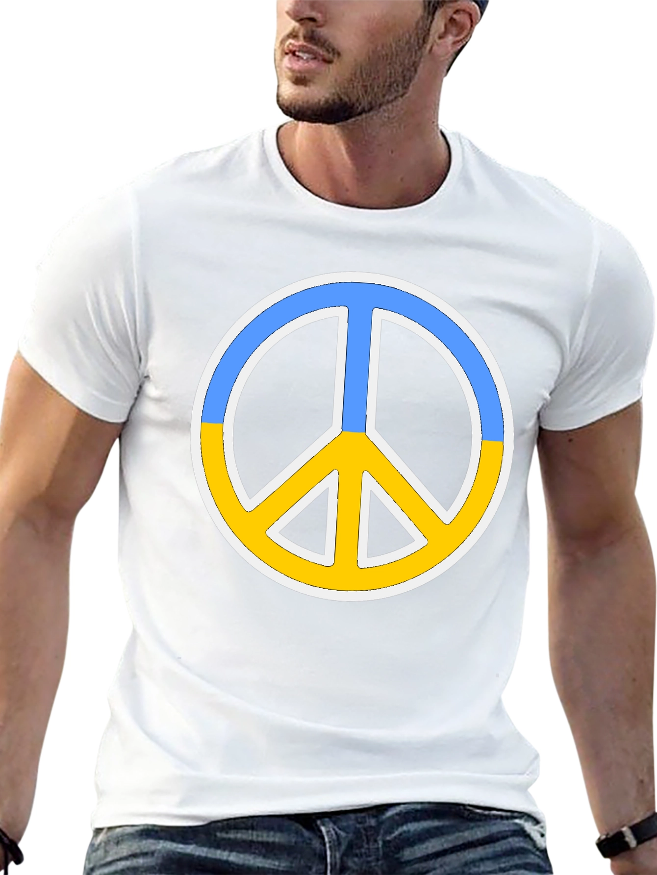Ukraine Peace Sign Black T-Shirt