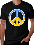 Ukraine Peace Sign Black T-Shirt