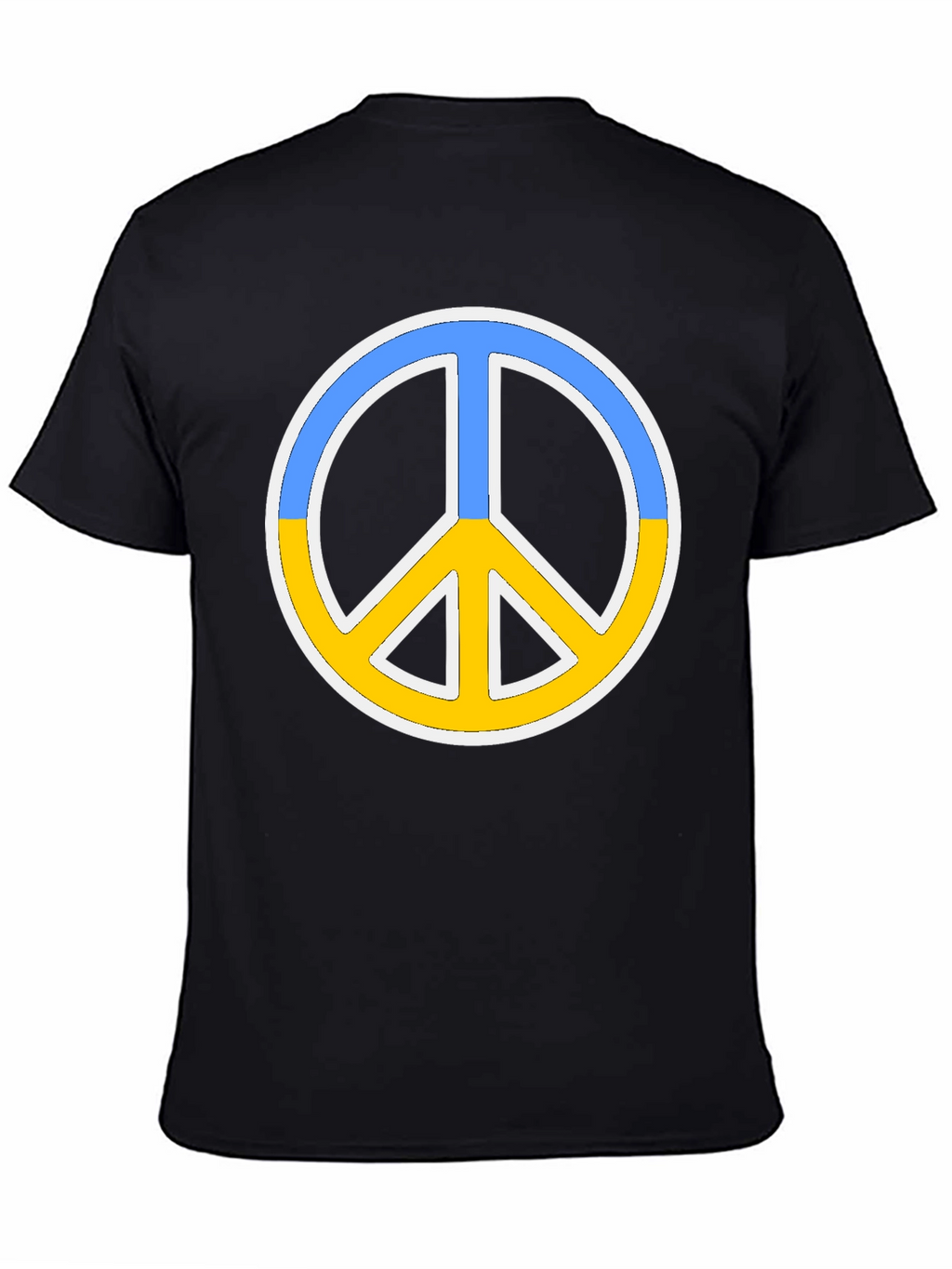 Ukraine Peace Sign Black T-Shirt