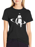 Retro Scooter Graphic Tee - Black