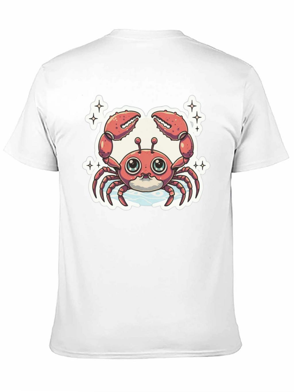 Cute Cartoon Crab Graphic Tee - Black