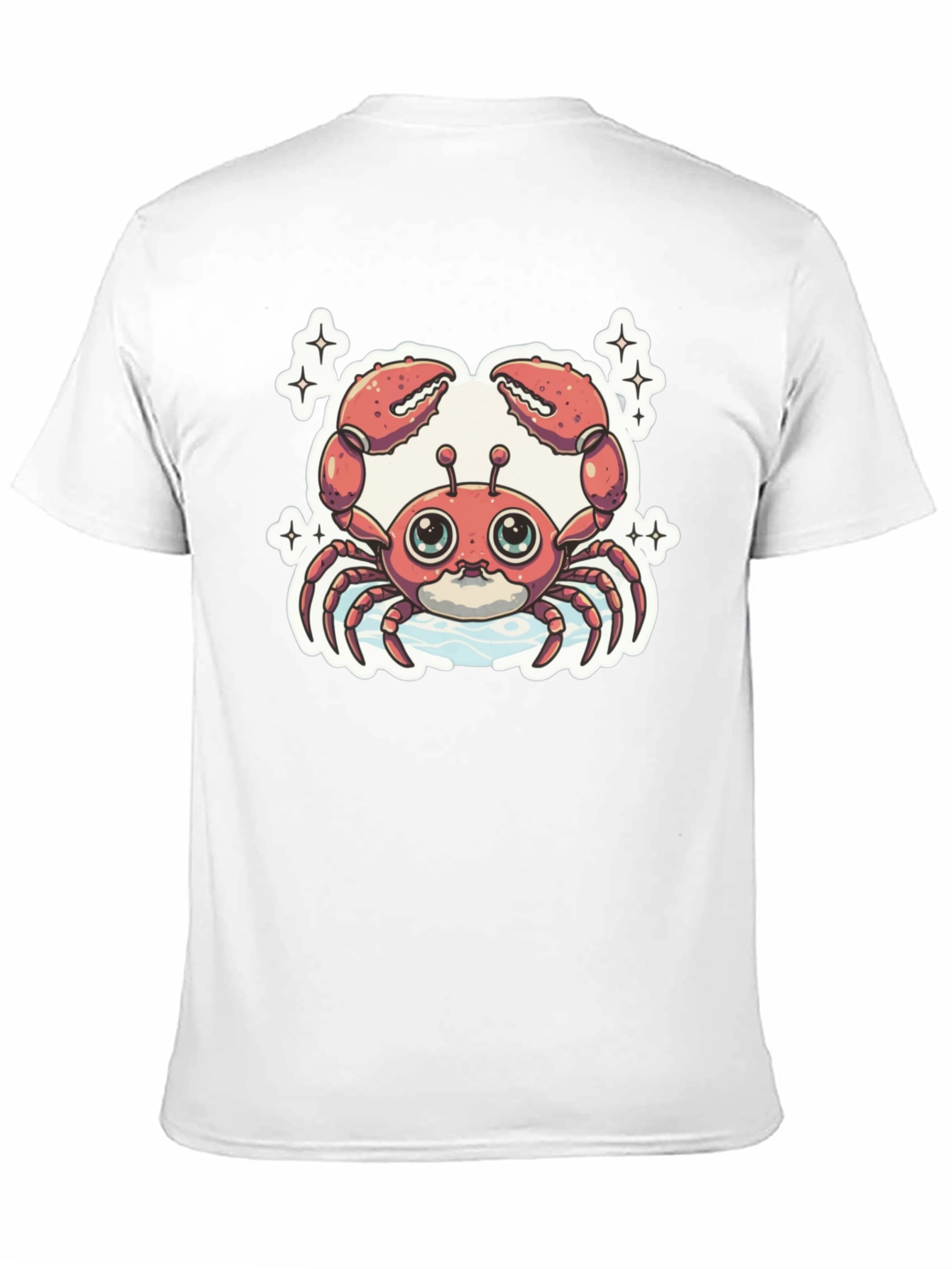 Cute Cartoon Crab Graphic Tee - Black