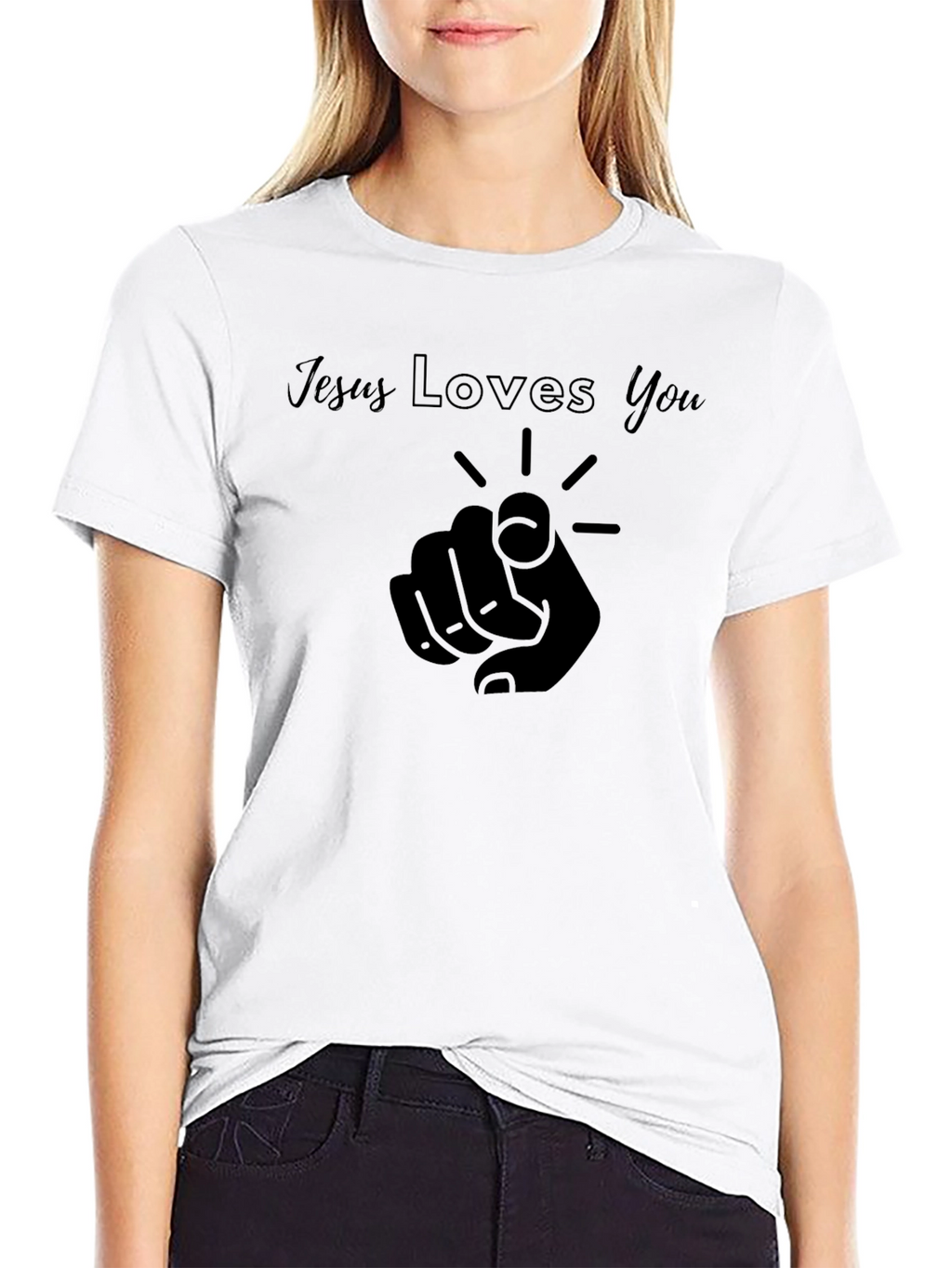 Jesus Loves You Black T-Shirt