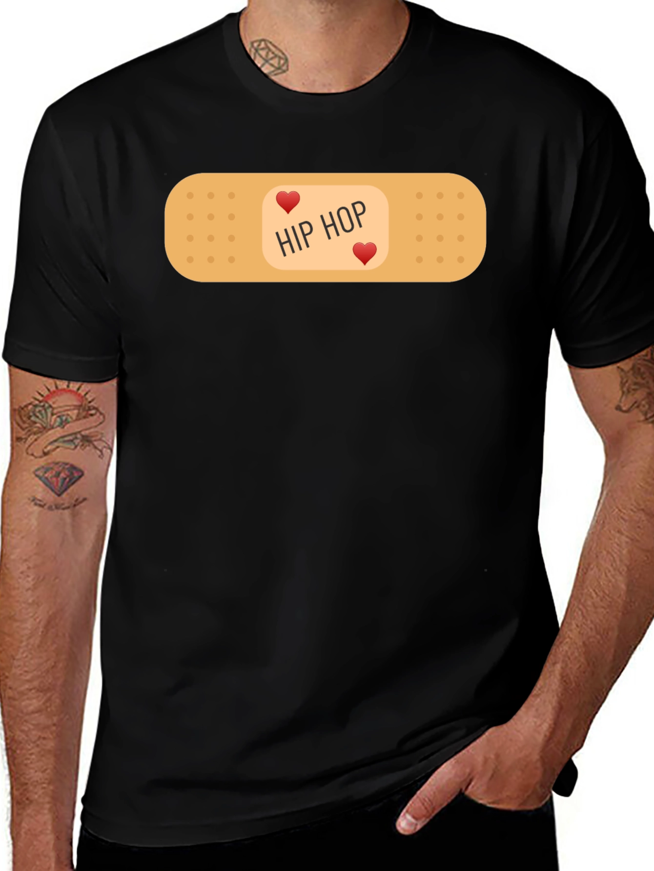 Hip Hop Love Bandage Graphic T-Shirt